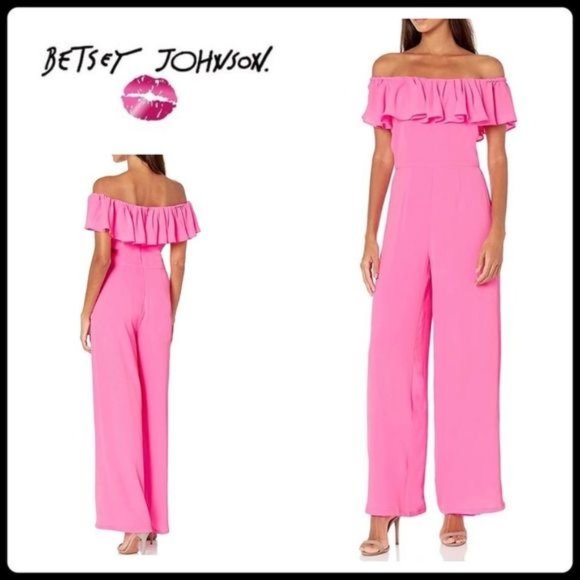 Hot Pink Cold Shoulder Fully-Lined Jumpsuit - Picture 3 of 10